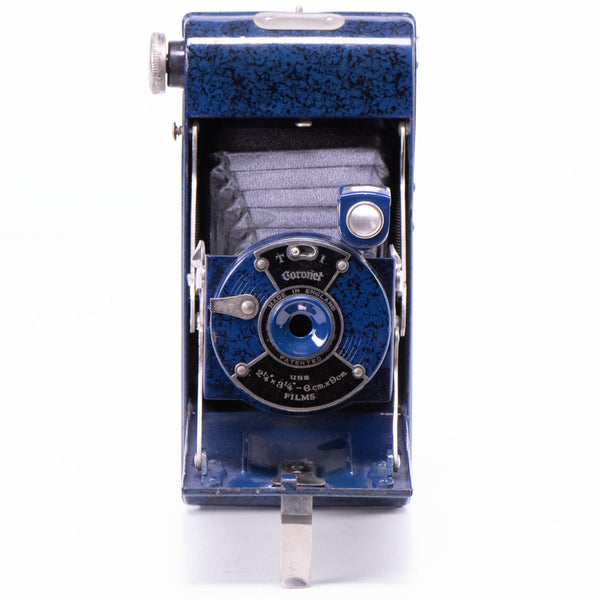 Coronet Folding Camera | England| 1933 - 1940 | Marbled Blue