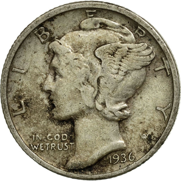 United States | 1 Dime Coin | Lady Liberty | Phrygian cap | KM140 | 1916 - 1945