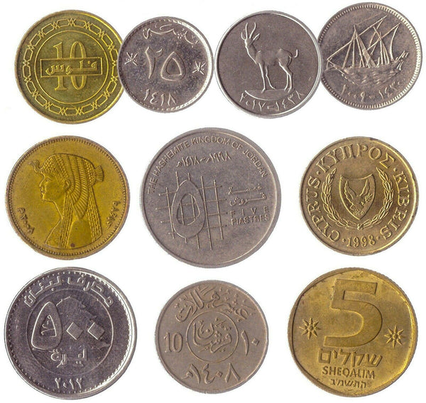 10 Unique Coins Middle East | Mixed Currencies - Denominations