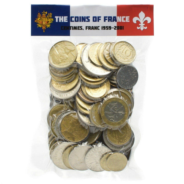 100 Mixed French Coins | Pre-euro | Francs Centimes | 1959 - 2001
