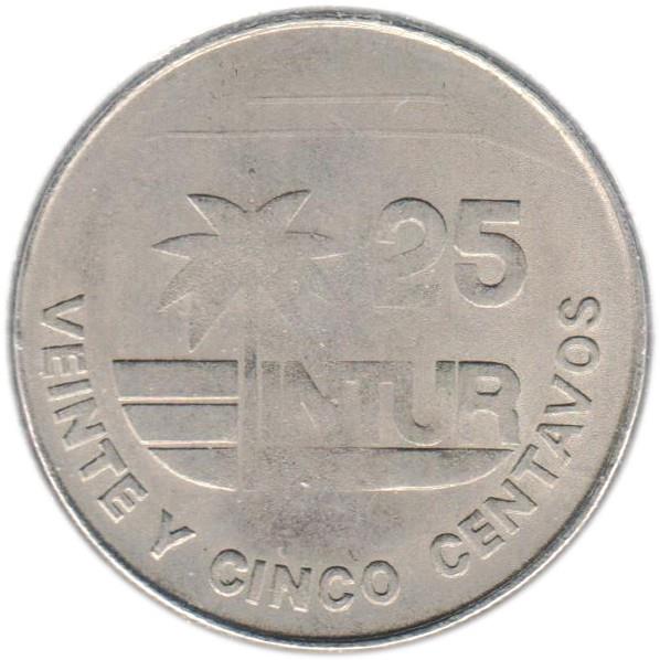 25 Centavos Coin | Number 25 | INTUR | Km:418.1 | 1981