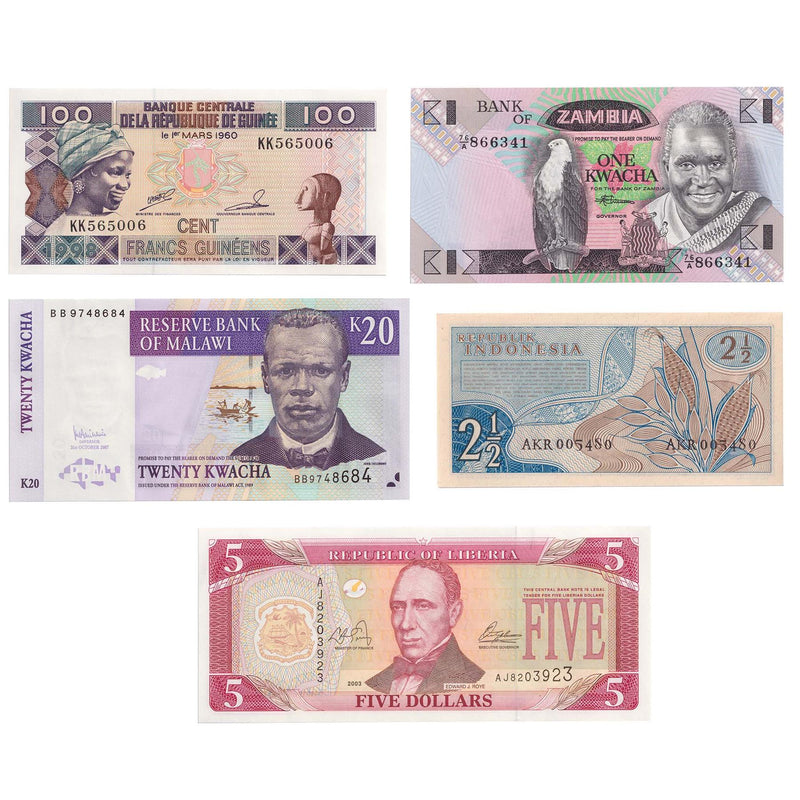 5 Banknote Collection | Farming | Harvesting | Plants | Corn | Cotton | Banana | Tea | Rice