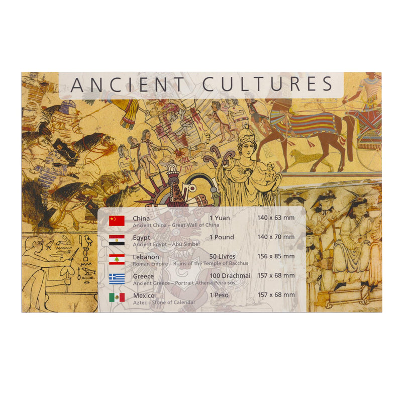 5 Banknote Set | Ancient Cultures | Great Wall of China | Ancient Egypt and Greece | Roman Empire | Aztec
