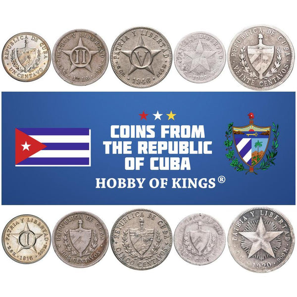 5 Coin Set | 1 2 5 10 20 Centavos | 1915 - 1949