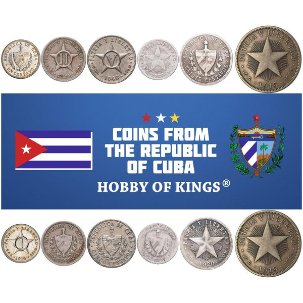 6 Coin Set | 1 2 5 10 20 40 Centavos | 1915 - 1949