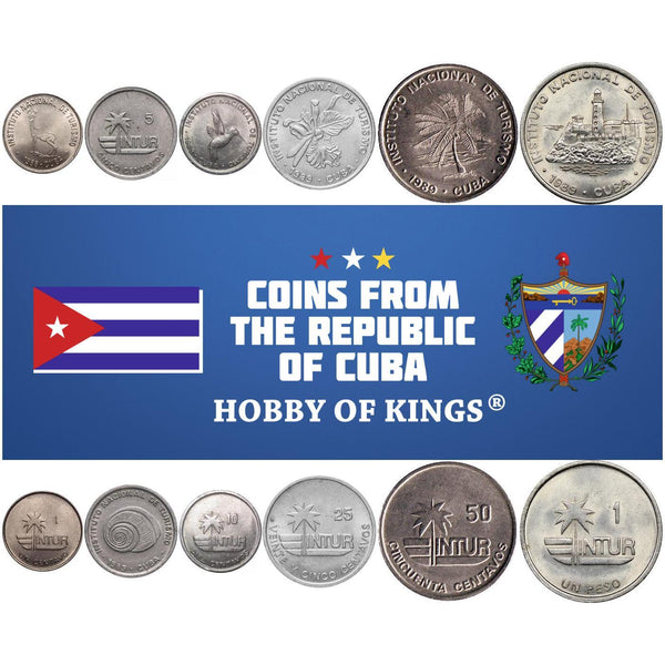 6 Coin Set | 1 5 10 25 50 Centavos 1 Peso | INTUR | 1988 - 1989