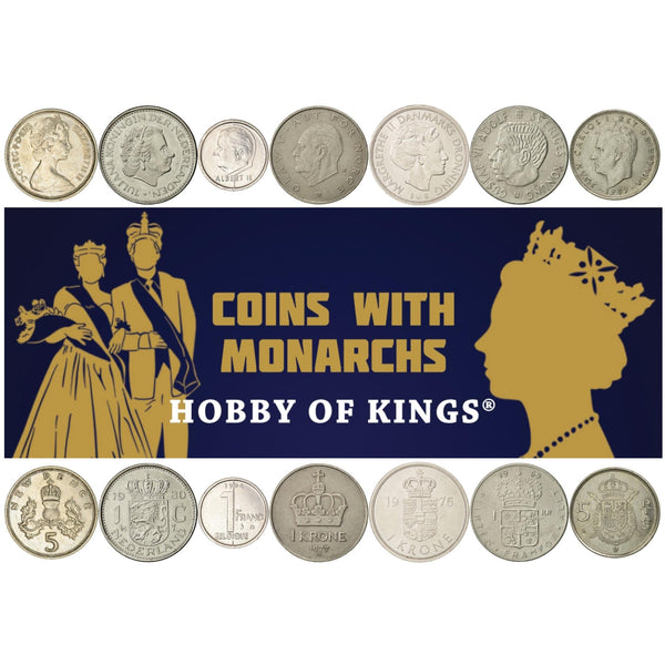 7 Coin Collection | Monarchs of Europe | Kingdoms | Kings | Queens | Crown | Realm | Government | Kingship | Aristocracy | Nobility | Queenship