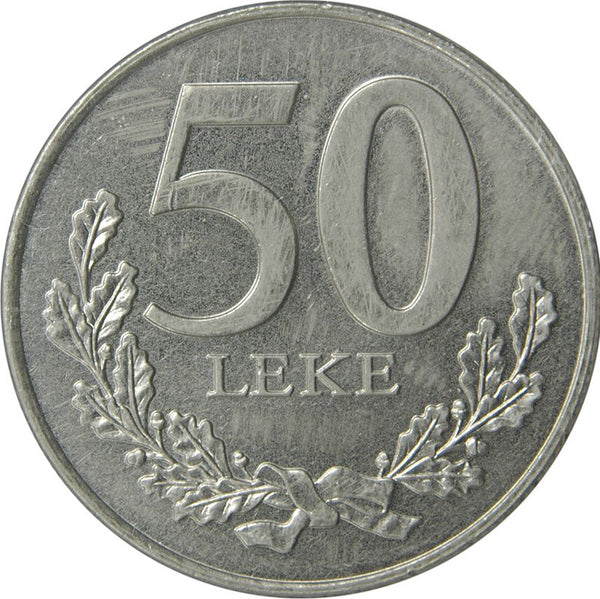 Albanian Coin 50 Lekë | King Genthios | Horse | Oak | KM79 | 1996 - 2020