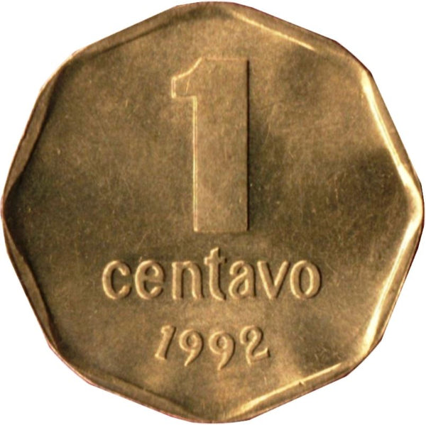 Argentina 1 Centavo Coin | Octagonal type | KM108 | 1992