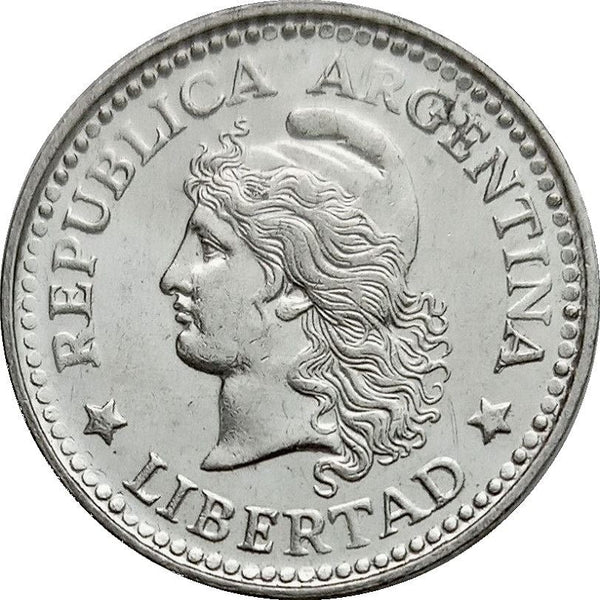 Argentina 10 Centavos Coin | Phrygian cap | KM54 | 1957 - 1959