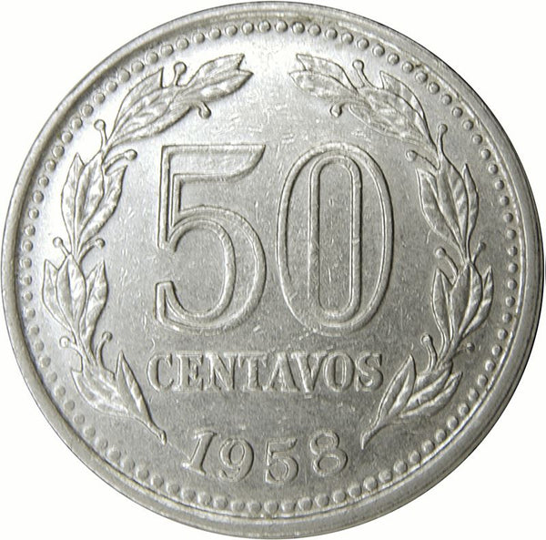 Argentina 50 Centavos Coin | Oudine | Phrygian cap | KM56 | 1957 - 1961