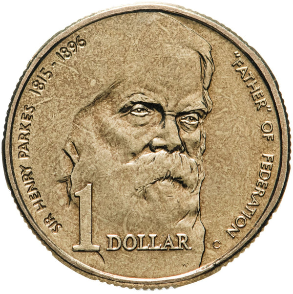 Australia | 1 Dollar Coin | Elizabeth II | Father of Federation | Sir Henry Parkes | KM310 | 1996