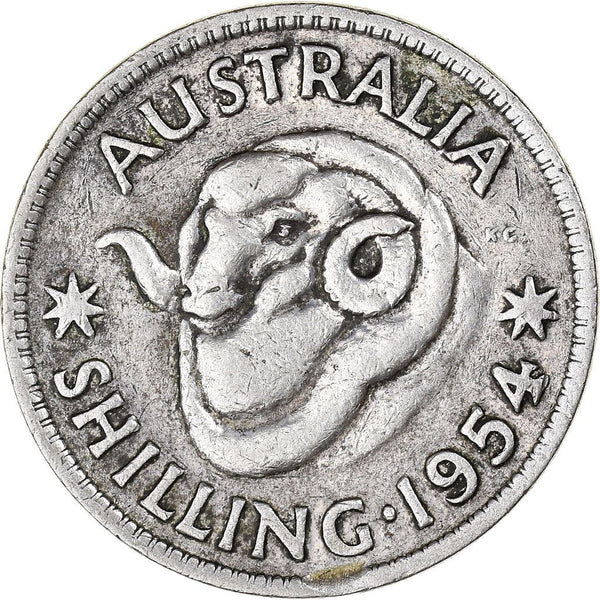 Australia | 1 Shilling Coin | Elizabeth II | Ram | KM53 | 1953 - 1954