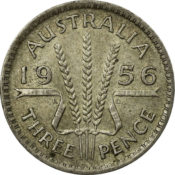 Australia | 3 Pence Coin | Elizabeth II | Wheat Stalk | KM57 | 1955 - 1964