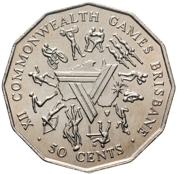 Australia | 50 Cents Coin | Elizabeth II | Brisbane Commonwealth Games | KM74 | 1982