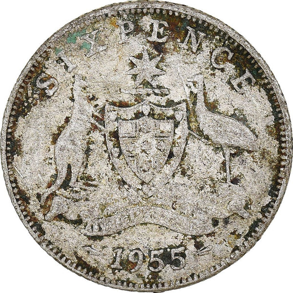 Australia | 6 Pence Coin | Elizabeth II | KM58 | 1955 - 1963