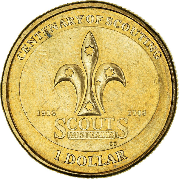 Australia Coin | 1 Dollar | Elizabeth II | Scouting | Spirit Flame | KM1039 | 2008
