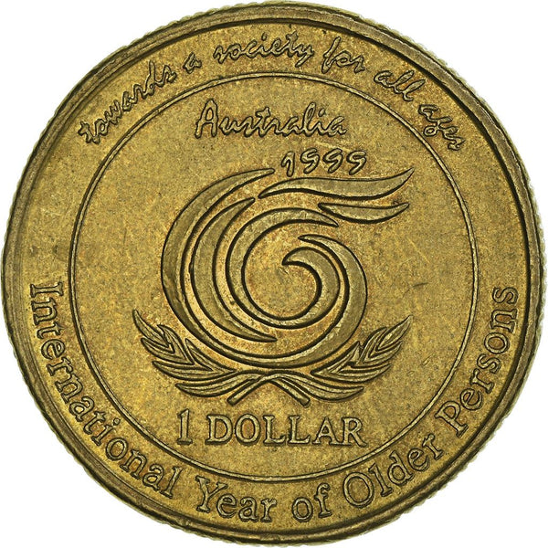 Australia Coin | 1 Dollar | Elizabeth II | Year of Older Persons | KM405 | 1999