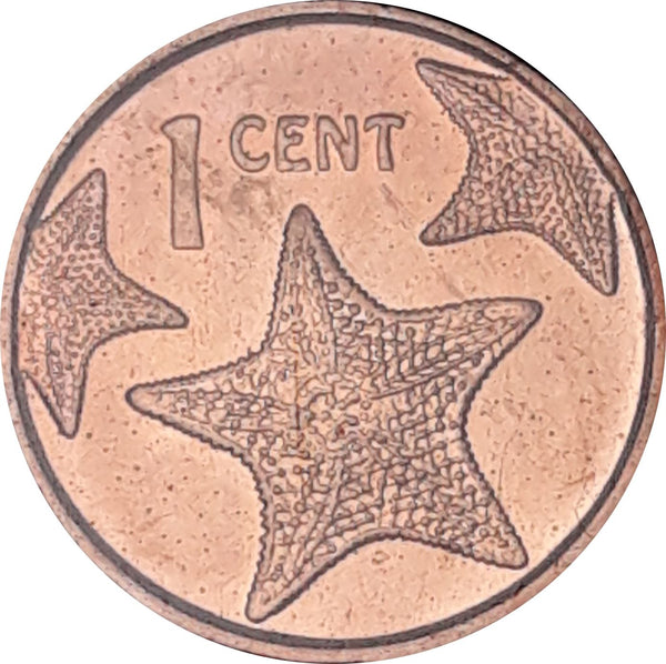 Bahamas | 1 Cent Coin | Starfish | Flamingo | Marlin | KM218.2 | 2009 - 2015