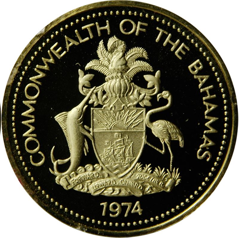 Bahamas | 1 Cent Coin | Starfish | Flamingo | Marlin | KM59 | 1974 - 1985