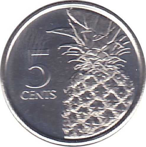 Bahamas | 5 Cents Coin | Pineapple | Flamingo | Marlin | KM221 | 2015 - 2016
