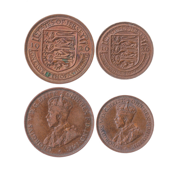 Bailiwick of Jersey | 2 Coin Set | 1/24 1/12 Shilling | George V | 1923 - 1926