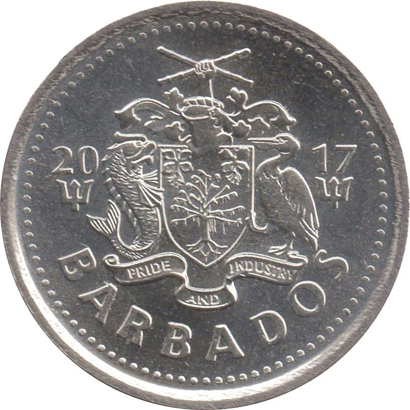 Barbados 10 Cents Coin | Queen Elizabeth II | Gull | KM12a | 2007 - 2019