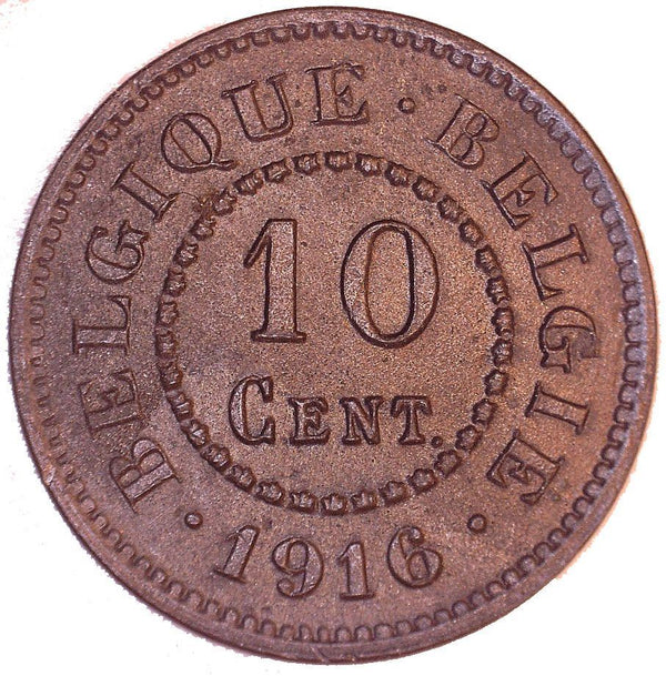 Belgian Coin 10 Centimes German Occupation Coinage | Lion | Flower | KM81 | 1915 - 1917