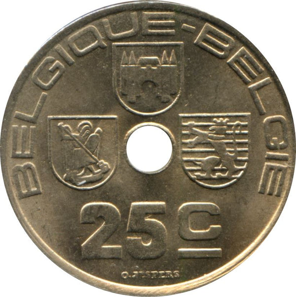 Belgian Coin 25 Centimes - Léopold III BELGIQUE | Mons | Bruges | KM114 | 1938 - 1939