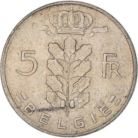 Belgian Coin 5 Francs - Baudouin België | Cornucopia | Oak | Star | KM135 | 1948 - 1981