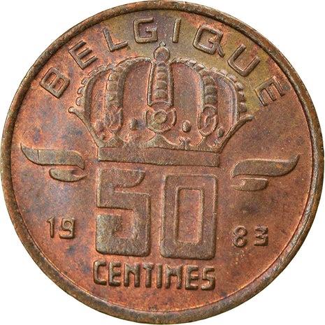 Belgian Coin 50 Centimes - Baudouin I | Miner | Mining Lamp | KM148 | 1955 - 2001