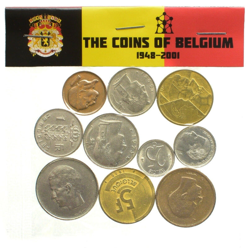 Belgium 10 Mixed Coins | Centimes Francs | Ceres | Cornucopia | Albert II | Baudouin I 1948 - 2001