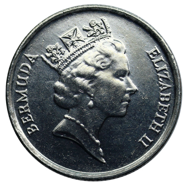 Bermuda | 10 Cents Coin | Queen Elizabeth II | Bermuda Lily | KM46 | 1986 - 1998