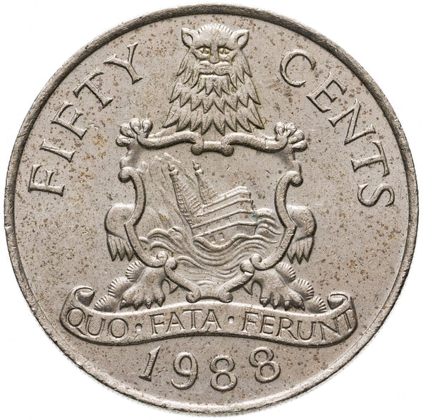Bermuda | 50 Cents Coin | Queen Elizabeth II | KM48 | 1986 - 1988
