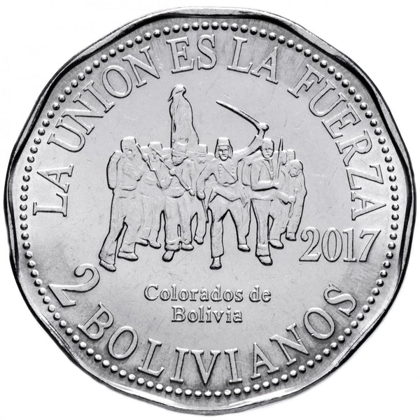 Bolivia 2 Bolivianos Coin | Military | Pacific War | KM220 | 2017