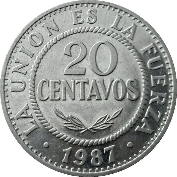 Bolivia | 20 Centavos Coin | KM203 | 1987 - 2008