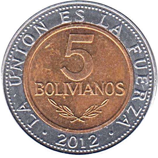 Bolivia | 5 Bolivianos Coin | KM219 | 2010 - 2012