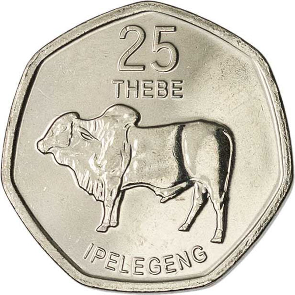 Botswana 25 Thebe Coin | American Brahman | Bull | KM33 | 2013