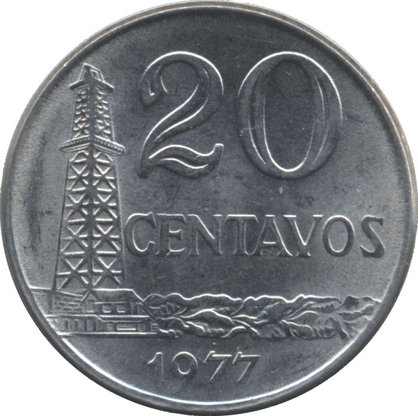 Brazil | 20 Centavos Coin | Oil Well | KM579.1a | 1975 - 1979