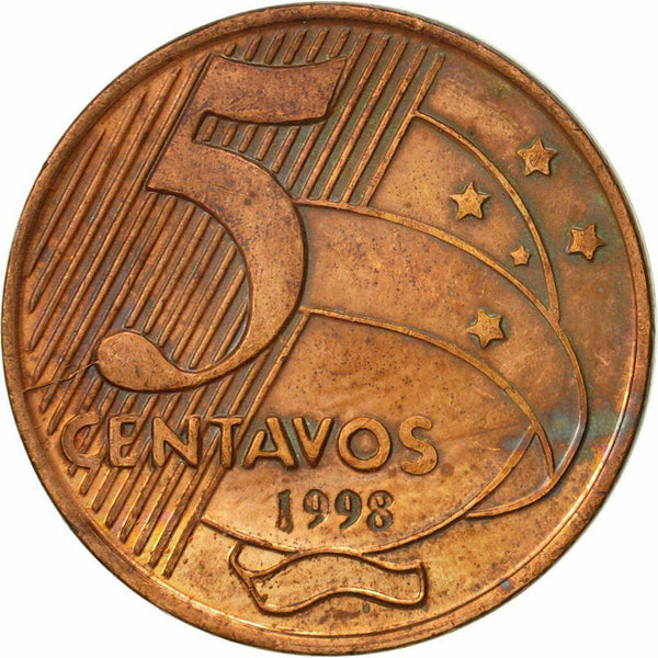 Brazil 5 Centavos Tiradentes Coin KM648 1998 - 2021