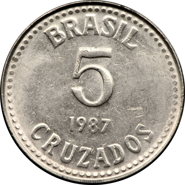 Brazil 5 Cruzados Coin | KM606 | 1986 - 1988