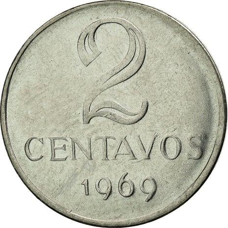 Brazilian 2 Centavos Coin | KM576.2 | Brazil's effigy of Liberty | 1969 - 1975
