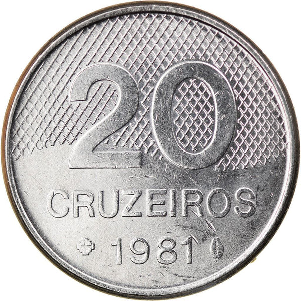 Brazilian 20 Cruzeiros Coin | KM593.1 | Saint Francis of Assis Church | 1981 - 1984