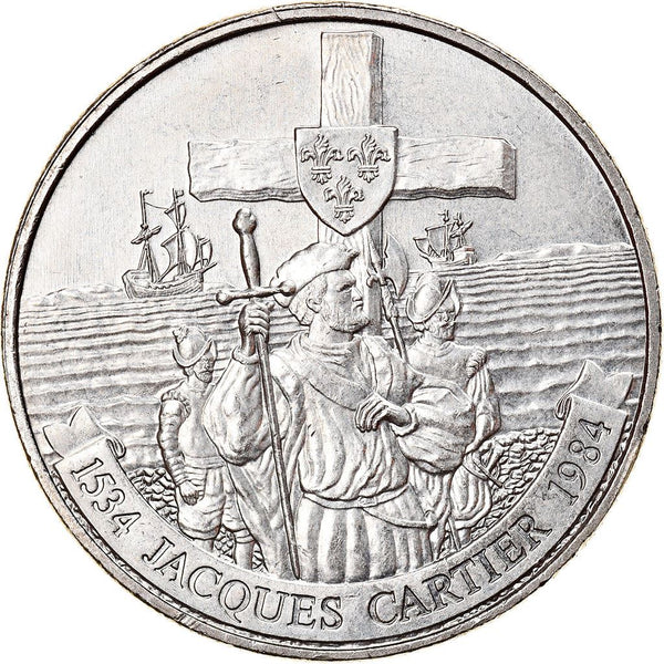 Canada 1 Dollar Coin | Queen Elizabeth II | Jacques Cartier | Ship | Soldier | KM141 | 1984