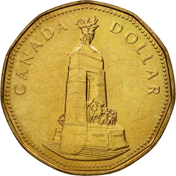 Canada 1 Dollar Coin | Queen Elizabeth II | National War Memorial | KM248 | 1994