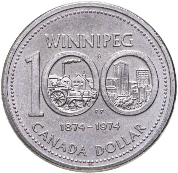 Canada | 1 Dollar Coin | Queen Elizabeth II | Winnipeg | KM88 | 1974