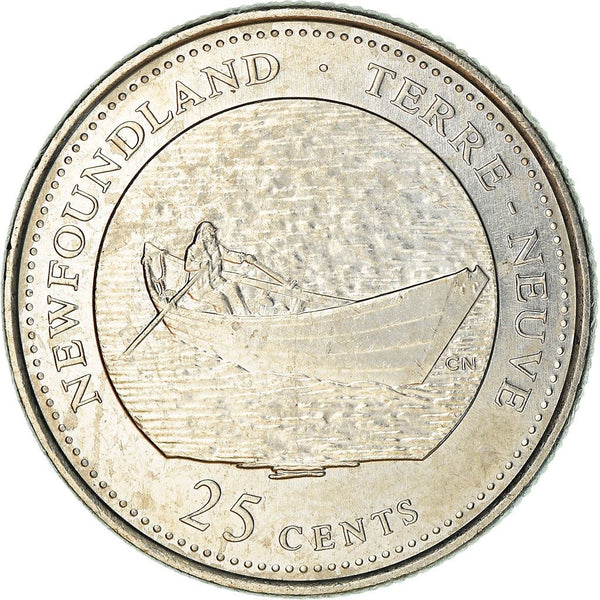 Canada 25 Cents Coin | Queen Elizabeth II | Dory | Rowing Boat | KM213 | 1992