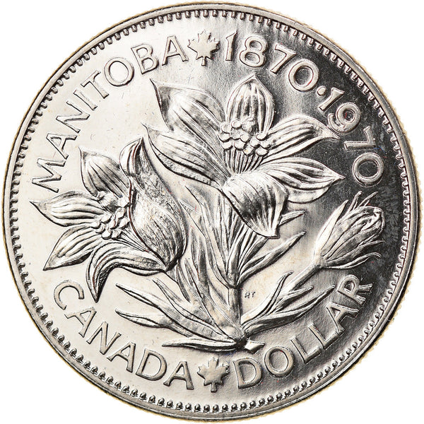 Canada Coin Canadian 1 Dollar | Queen Elizabeth II | Pasque Flower | KM78 | 1970