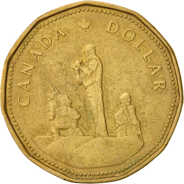 Canada Coin Canadian 1 Dollar | Queen Elizabeth II | Peacekeeping Monument | Ottawa | KM258 | 1995