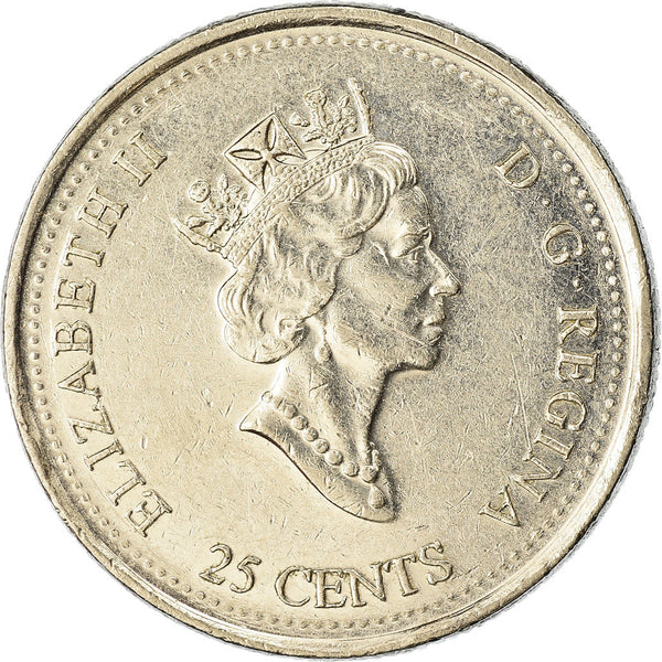 Canada Coin Canadian 25 Cents | Queen Elizabeth II | Eagle | Bear | Killer Whale | KM351 | 1999